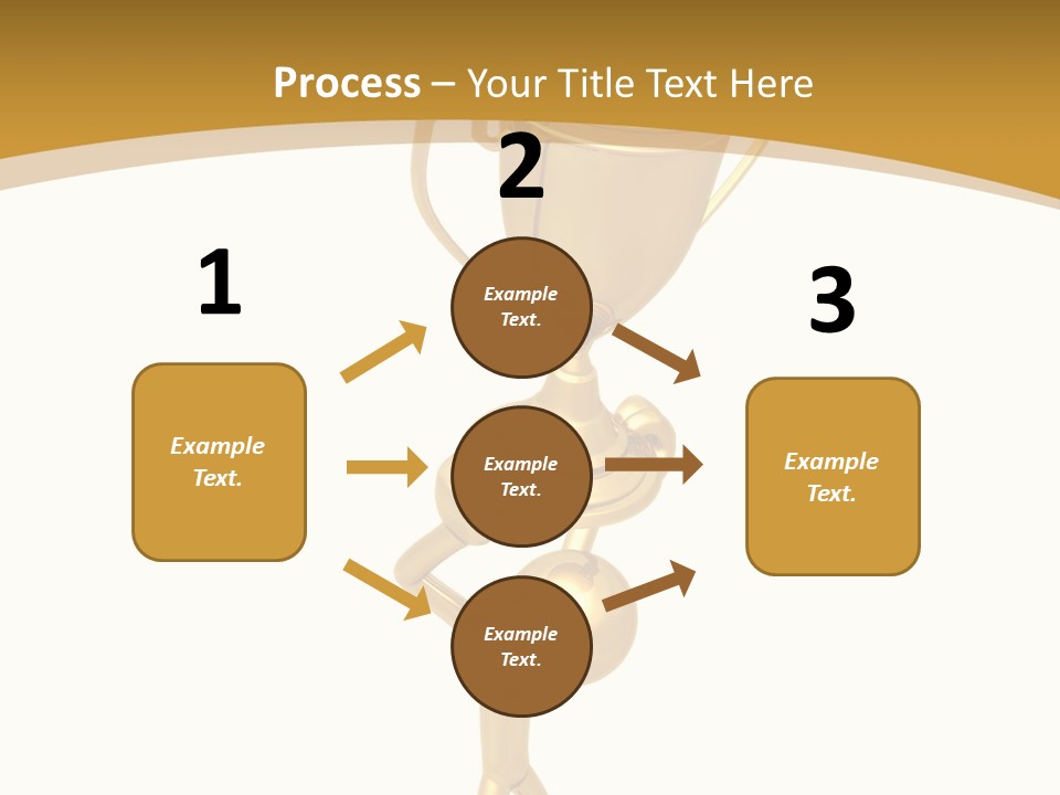 A Golden Trophy With A Person Holding It PowerPoint Template