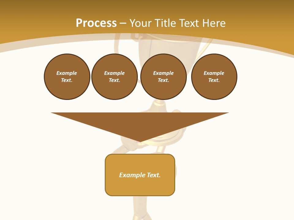 A Golden Trophy With A Person Holding It PowerPoint Template