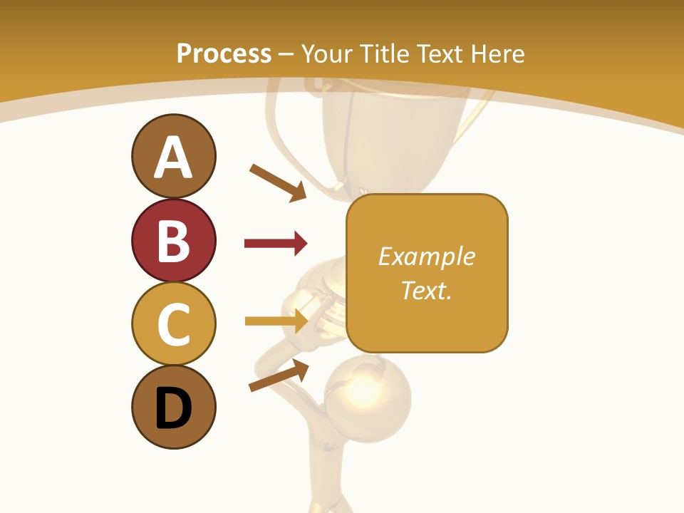 A Golden Trophy With A Person Holding It PowerPoint Template