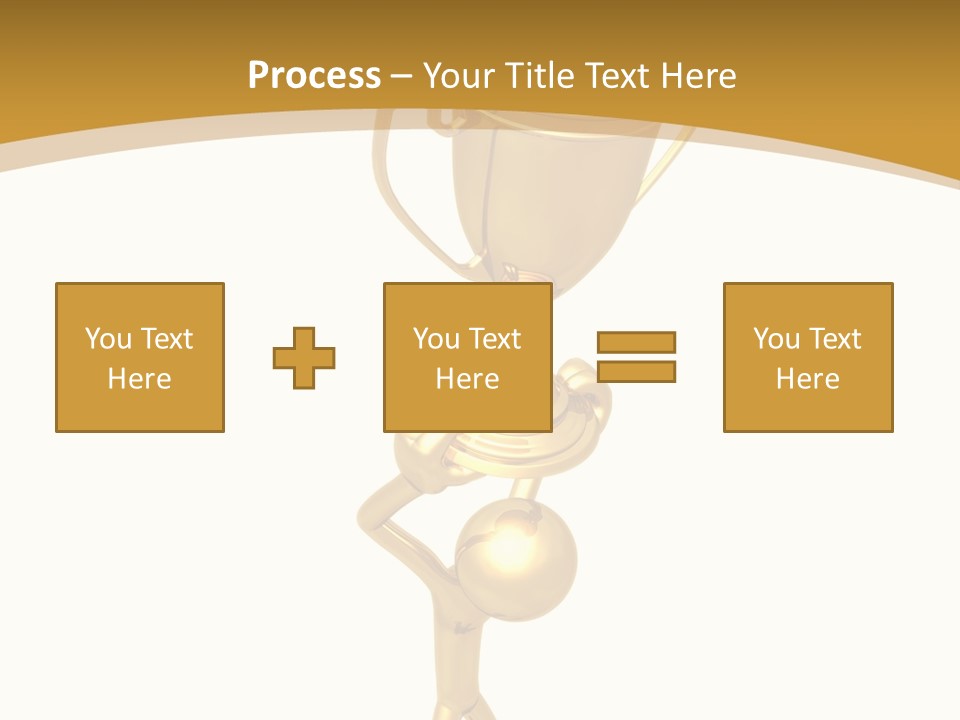 A Golden Trophy With A Person Holding It PowerPoint Template