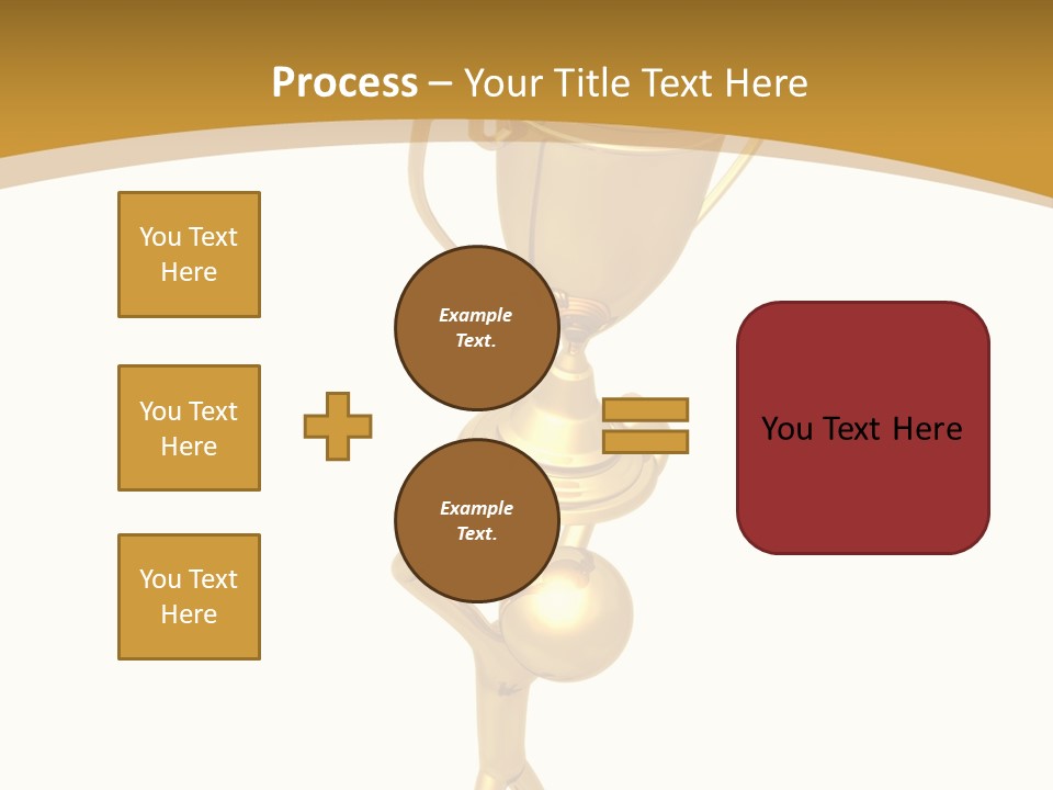 A Golden Trophy With A Person Holding It PowerPoint Template