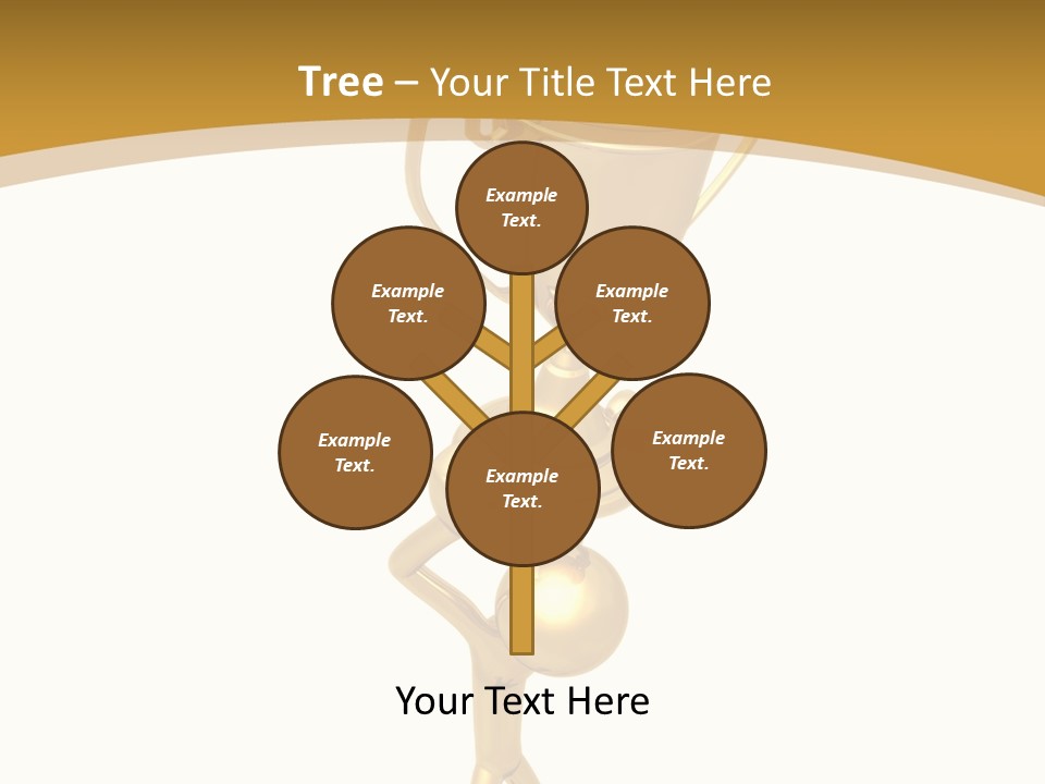 A Golden Trophy With A Person Holding It PowerPoint Template