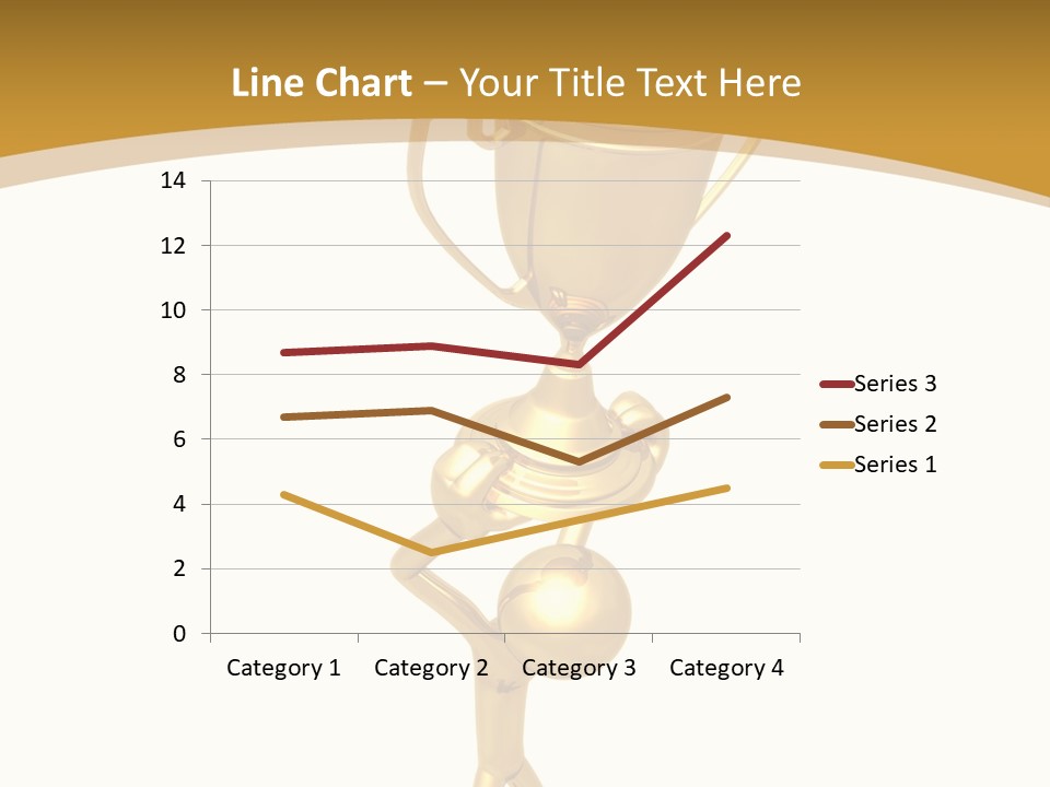 A Golden Trophy With A Person Holding It PowerPoint Template