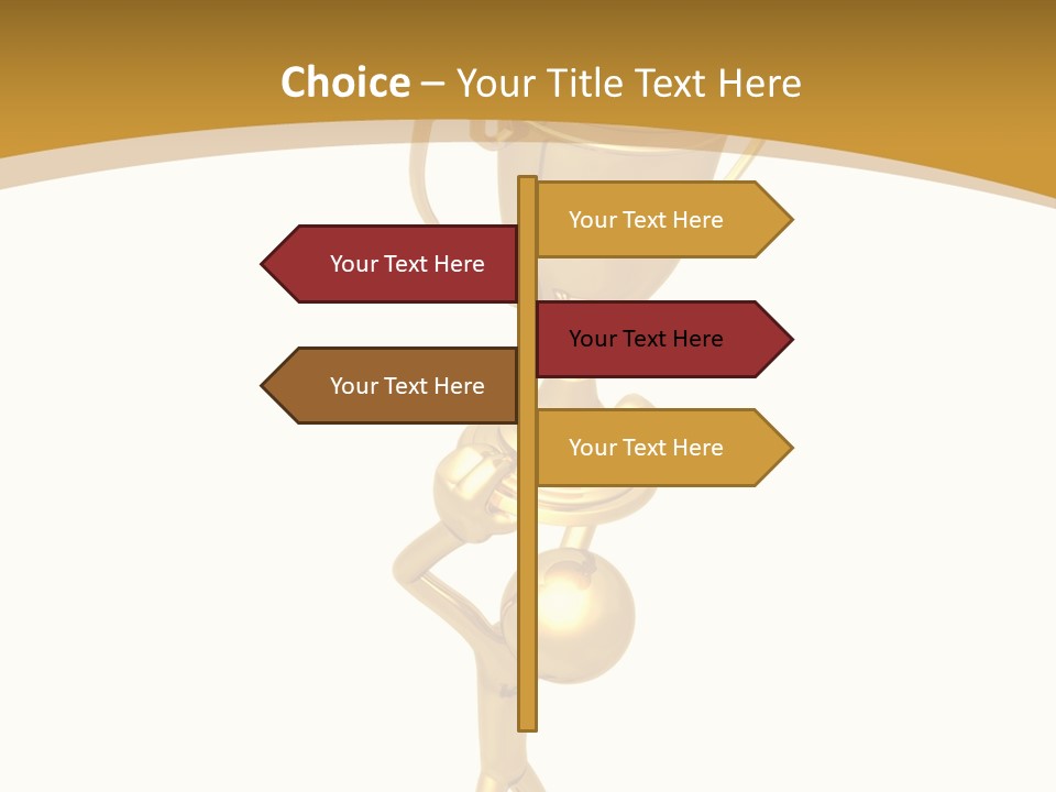 A Golden Trophy With A Person Holding It PowerPoint Template