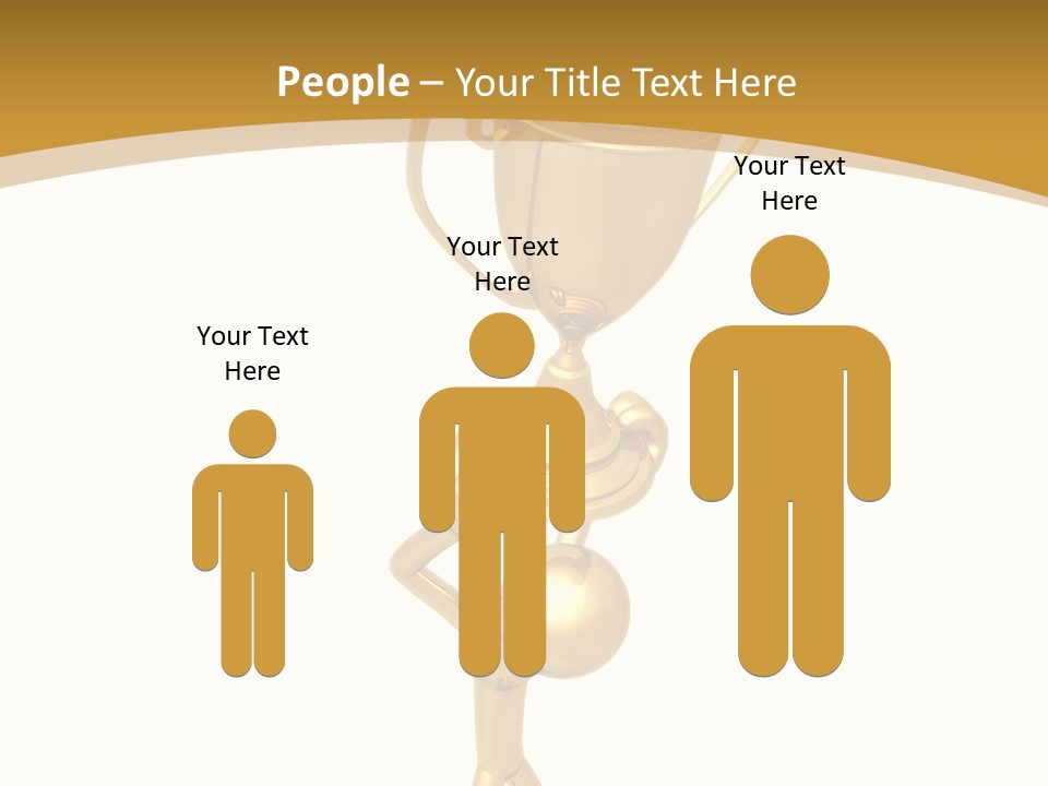 A Golden Trophy With A Person Holding It PowerPoint Template