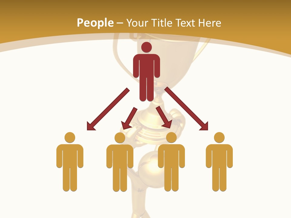 A Golden Trophy With A Person Holding It PowerPoint Template