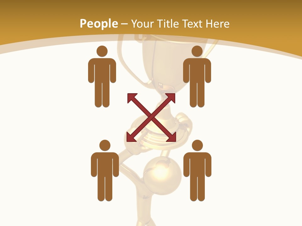 A Golden Trophy With A Person Holding It PowerPoint Template