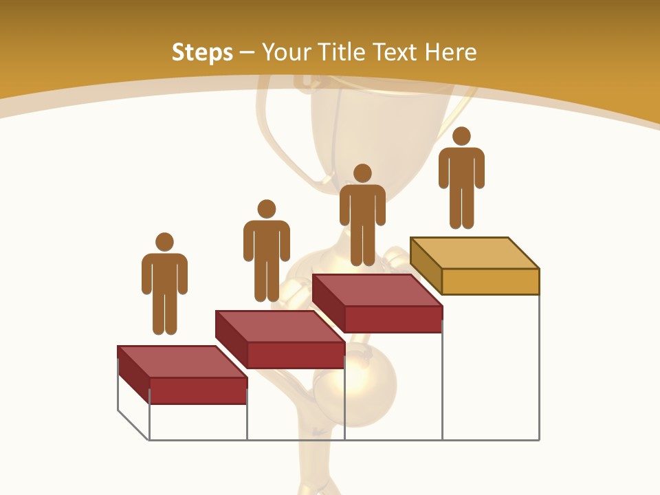 A Golden Trophy With A Person Holding It PowerPoint Template
