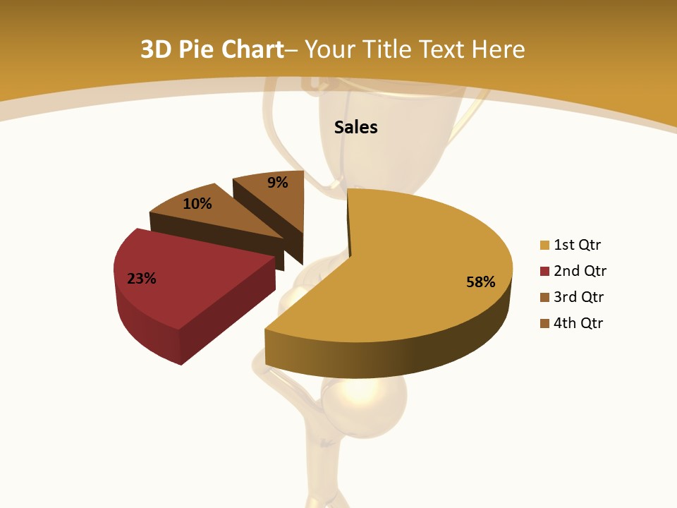 A Golden Trophy With A Person Holding It PowerPoint Template