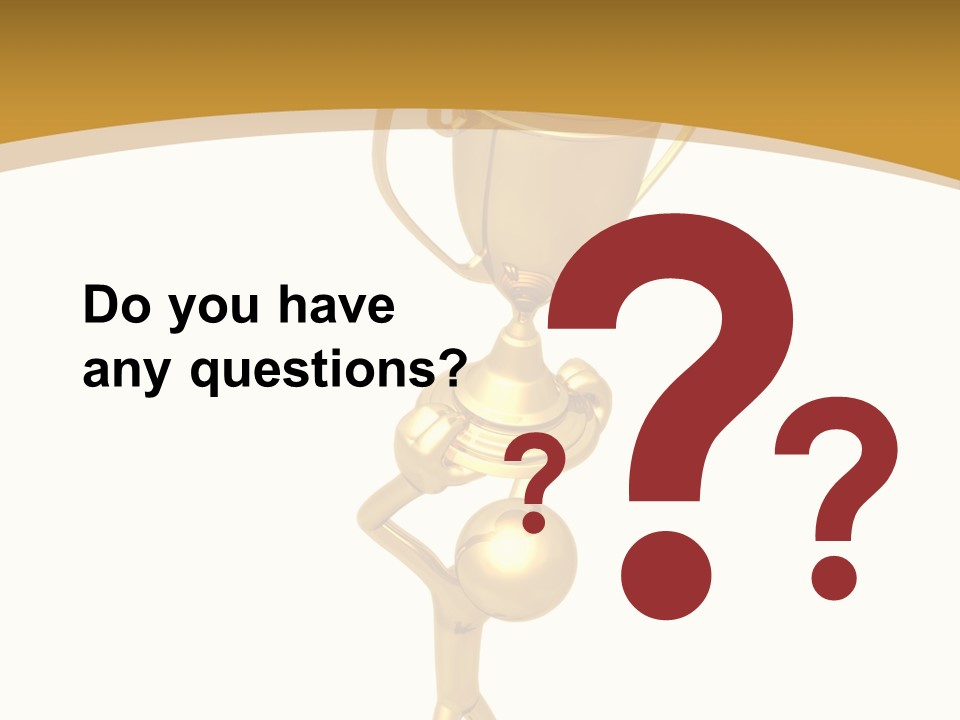 A Golden Trophy With A Person Holding It PowerPoint Template