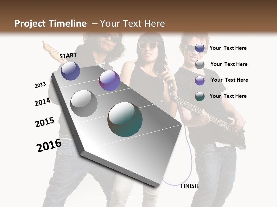 Girl Microphone Musician PowerPoint Template