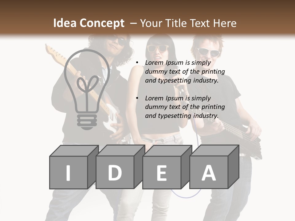 Girl Microphone Musician PowerPoint Template