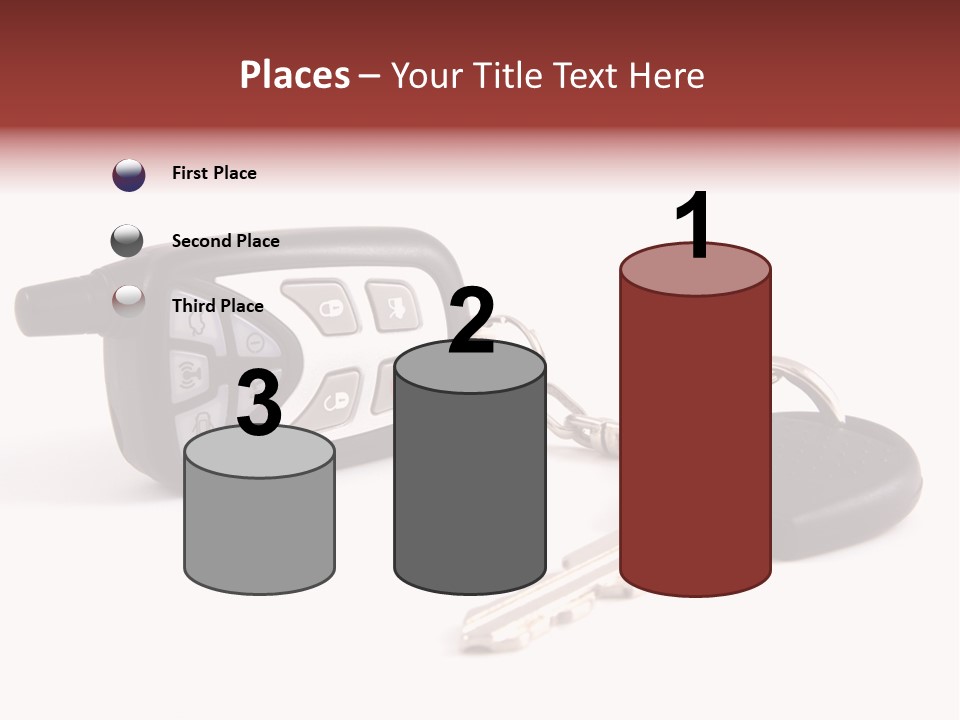 A Car Key Chain With A Remote Control PowerPoint Template