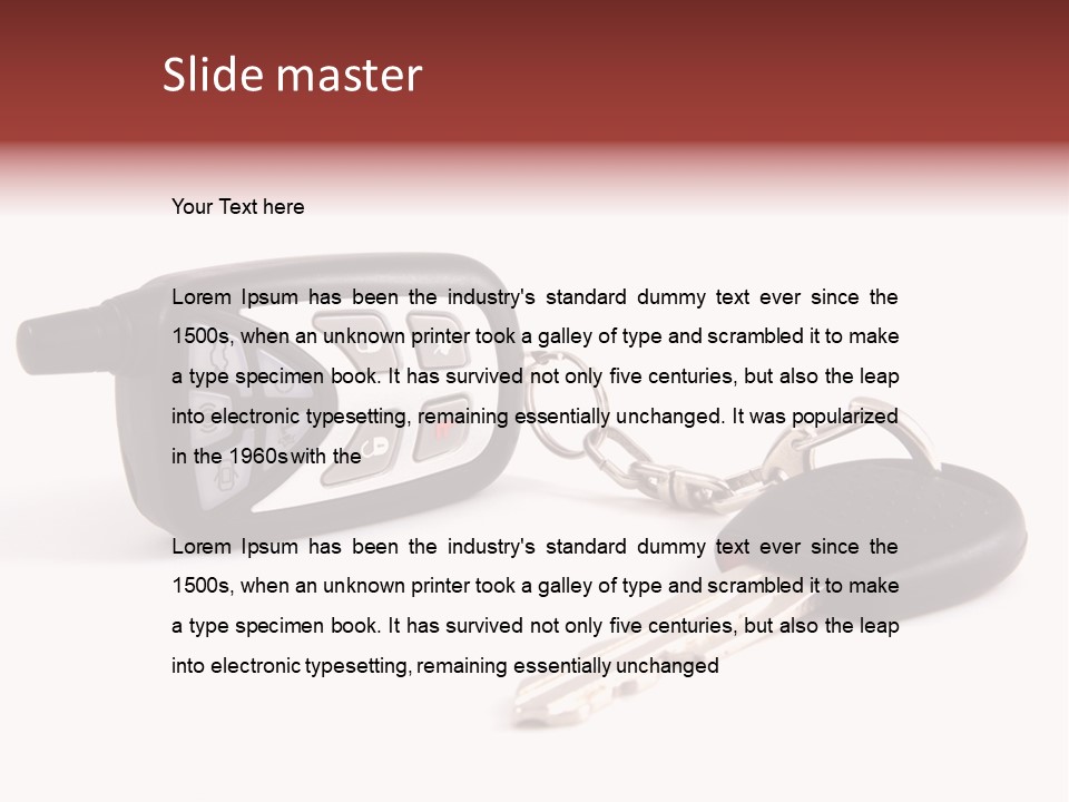 A Car Key Chain With A Remote Control PowerPoint Template