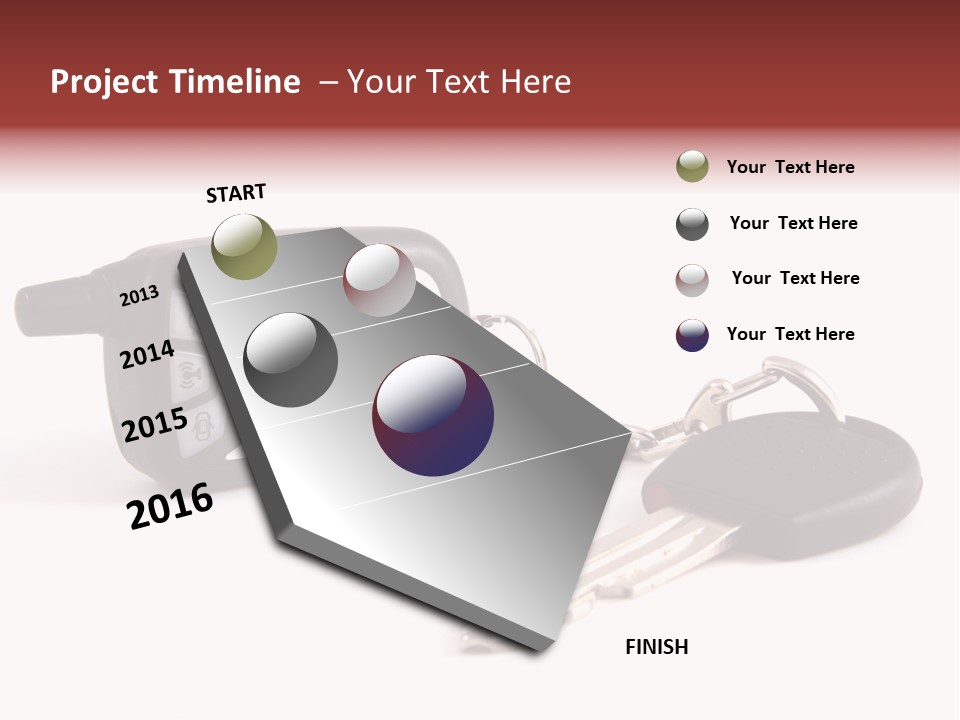 A Car Key Chain With A Remote Control PowerPoint Template