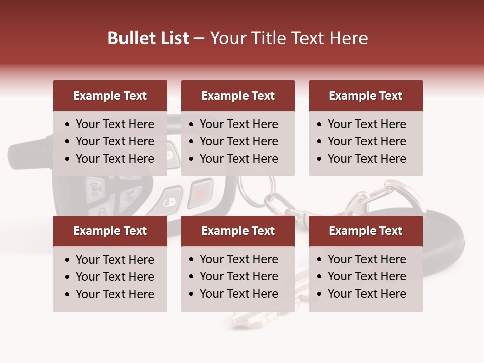 A Car Key Chain With A Remote Control PowerPoint Template