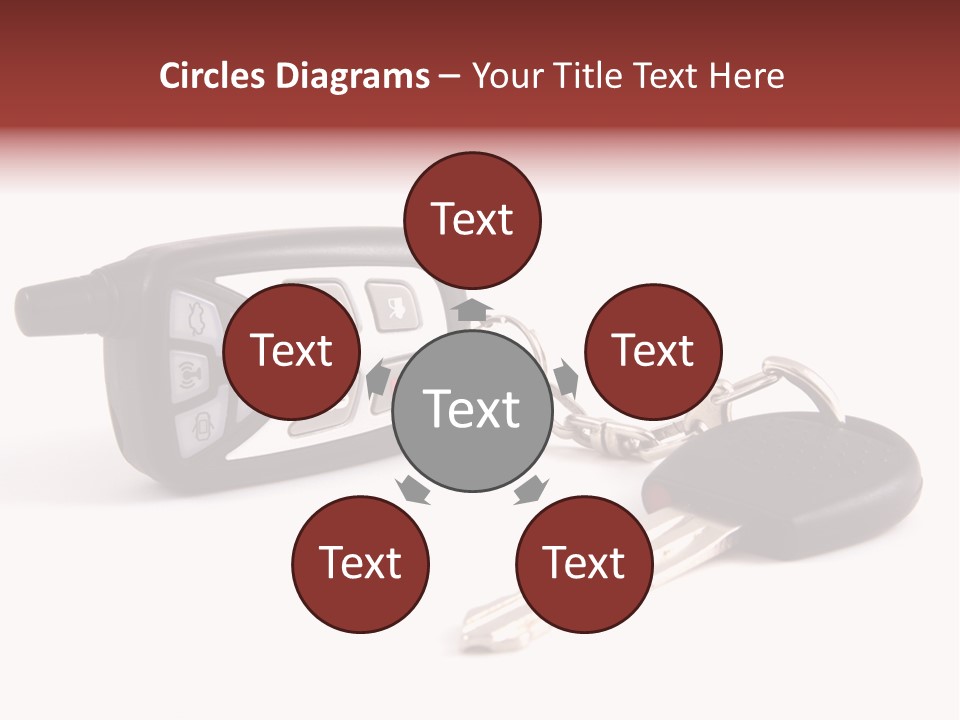 A Car Key Chain With A Remote Control PowerPoint Template