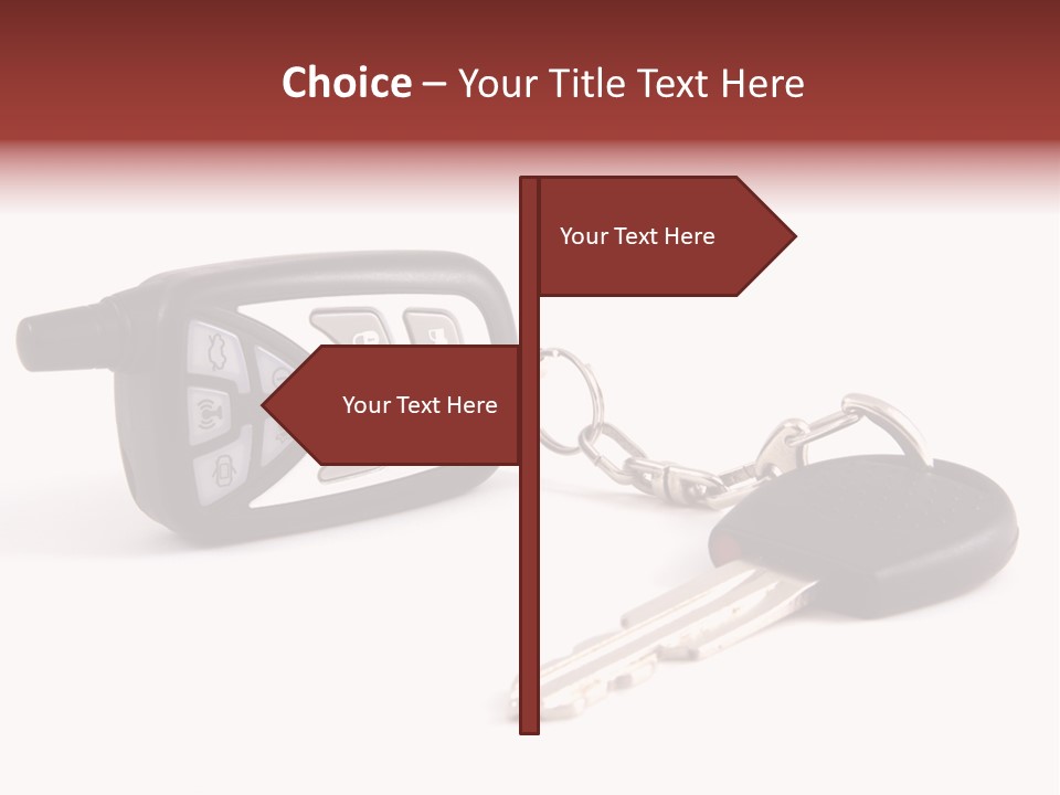 A Car Key Chain With A Remote Control PowerPoint Template