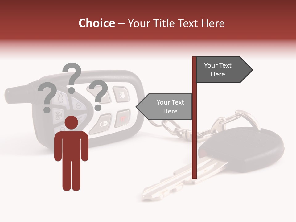 A Car Key Chain With A Remote Control PowerPoint Template