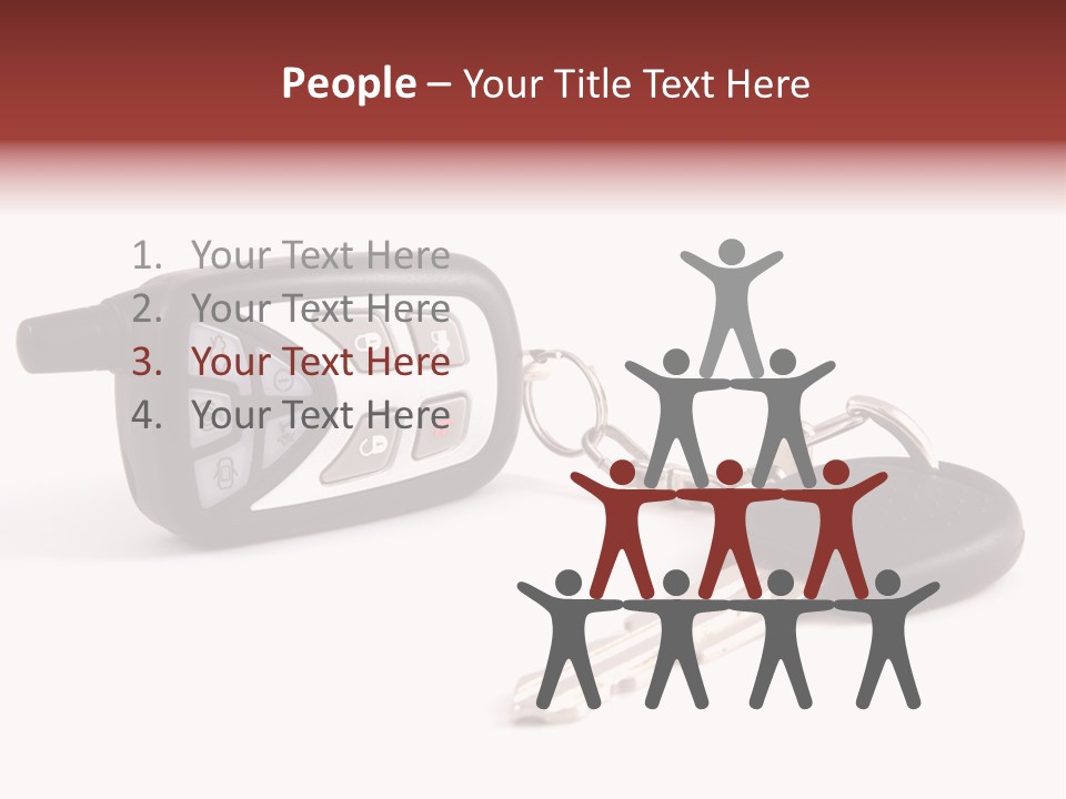 A Car Key Chain With A Remote Control PowerPoint Template