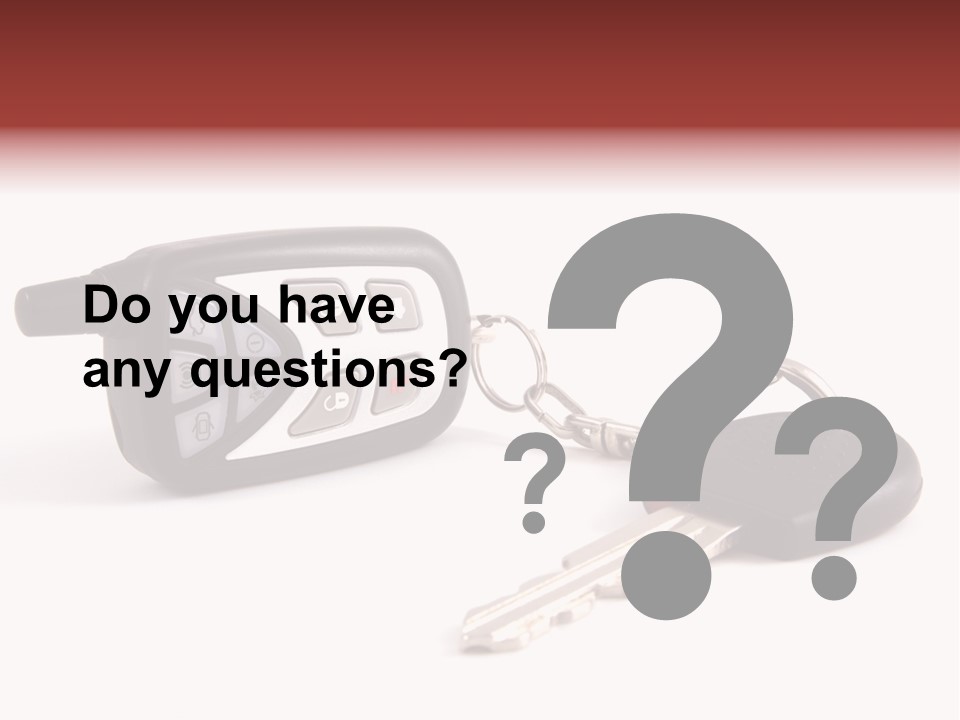 A Car Key Chain With A Remote Control PowerPoint Template