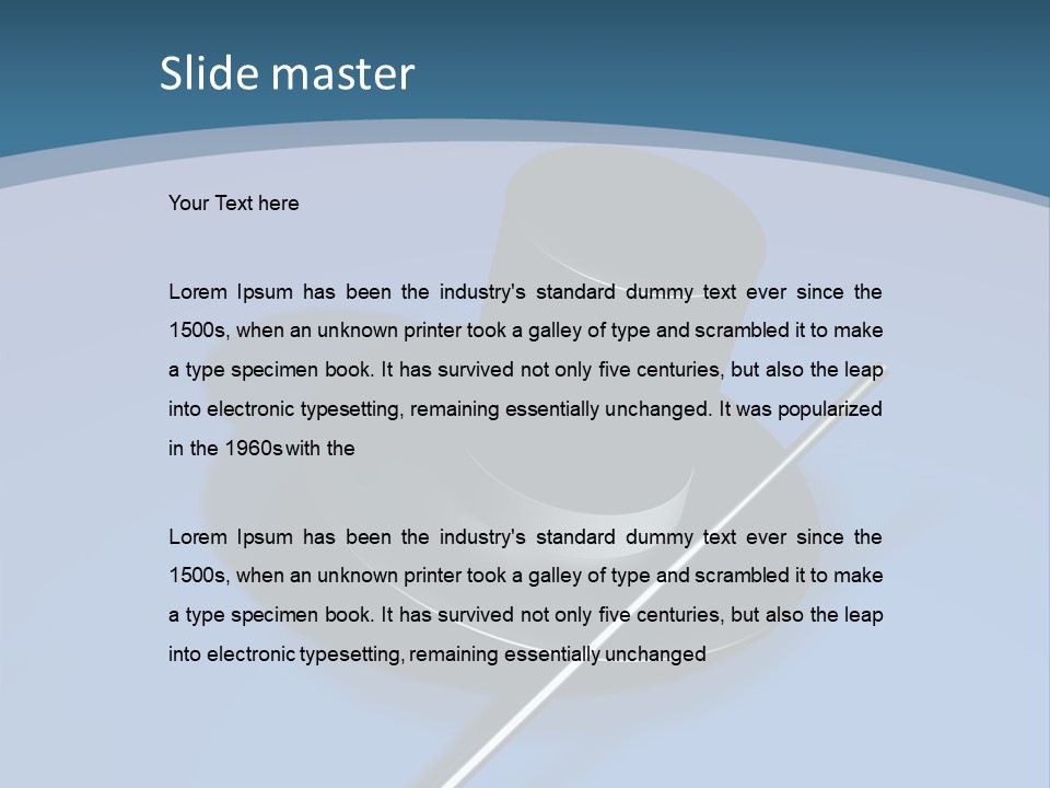 A Black Hat And A White Stick On A Blue Background PowerPoint Template