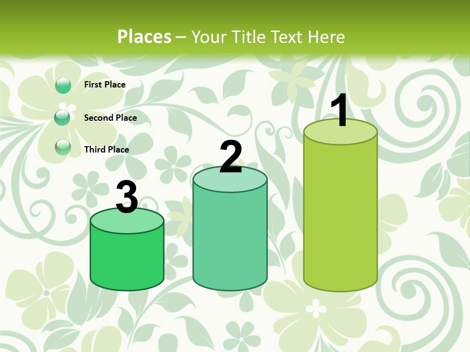 A Green And White Floral Powerpoint Presentation PowerPoint Template