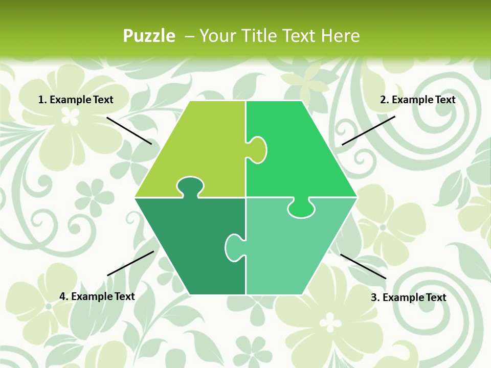 A Green And White Floral Powerpoint Presentation PowerPoint Template