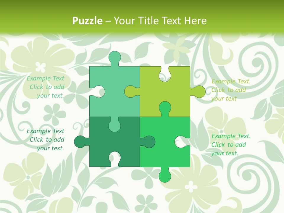 A Green And White Floral Powerpoint Presentation PowerPoint Template