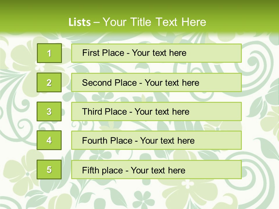 A Green And White Floral Powerpoint Presentation PowerPoint Template