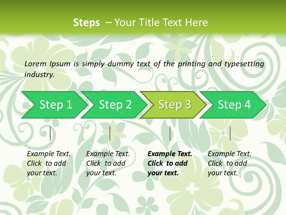 A Green And White Floral Powerpoint Presentation PowerPoint Template