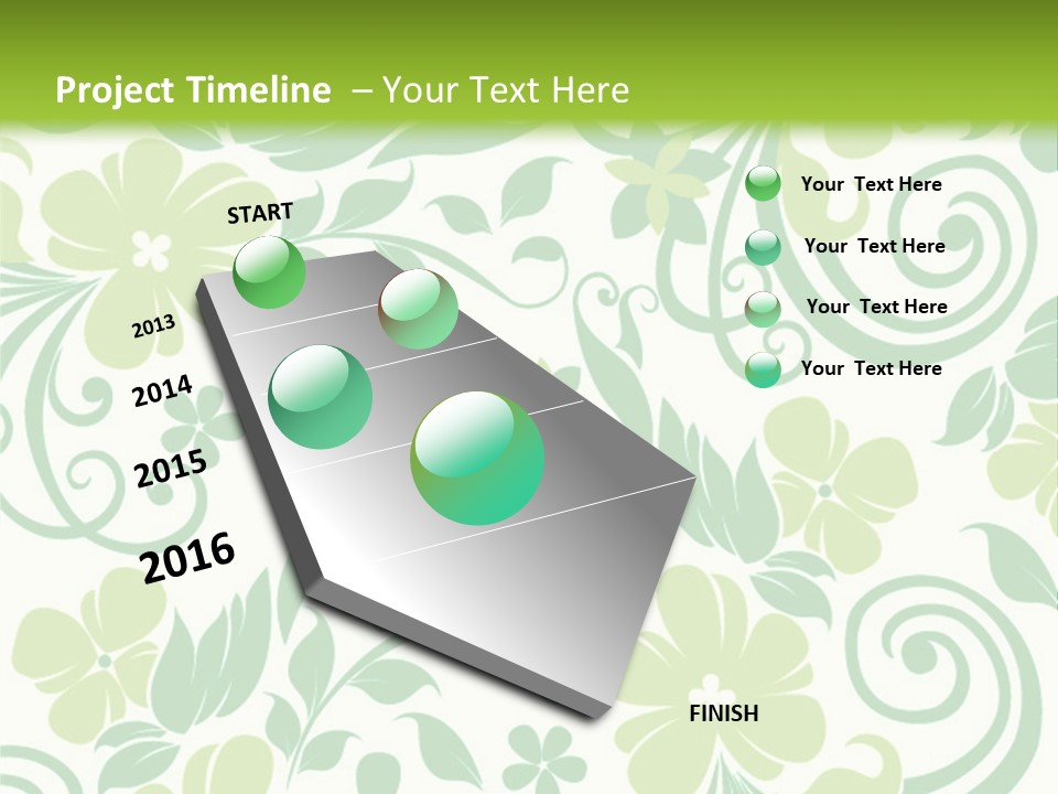 A Green And White Floral Powerpoint Presentation PowerPoint Template
