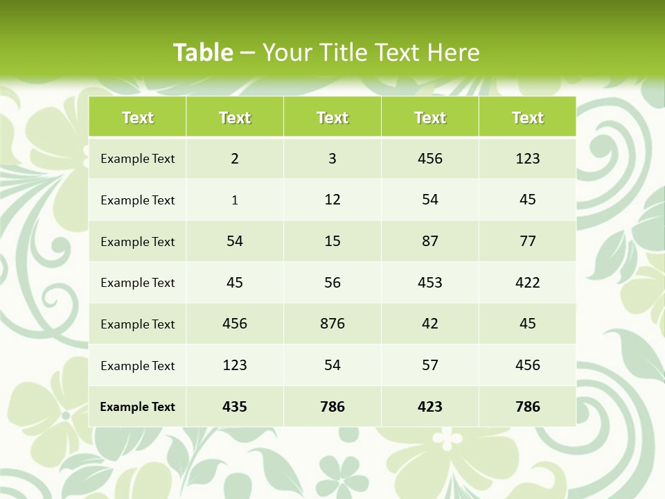 A Green And White Floral Powerpoint Presentation PowerPoint Template