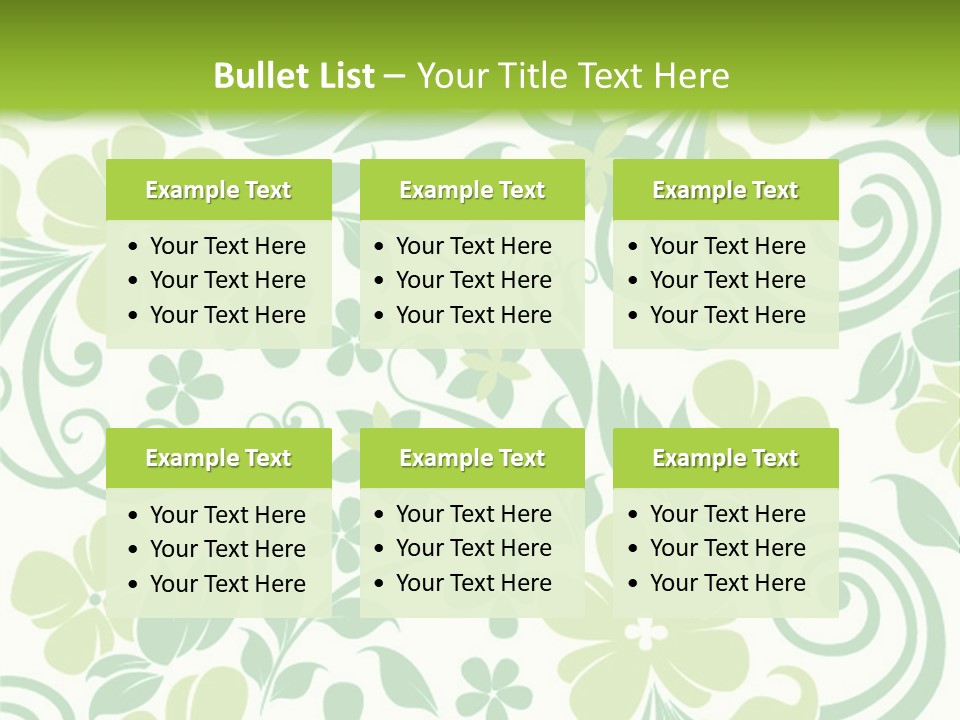 A Green And White Floral Powerpoint Presentation PowerPoint Template