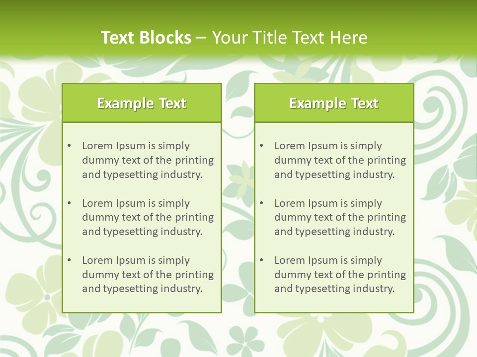 A Green And White Floral Powerpoint Presentation PowerPoint Template