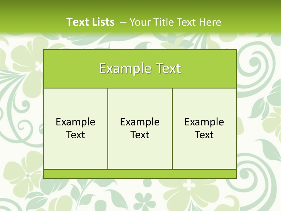 A Green And White Floral Powerpoint Presentation PowerPoint Template