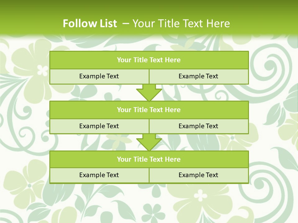 A Green And White Floral Powerpoint Presentation PowerPoint Template