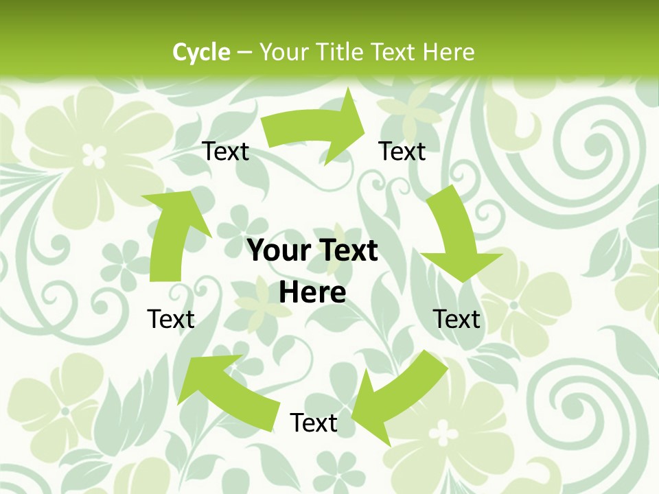 A Green And White Floral Powerpoint Presentation PowerPoint Template