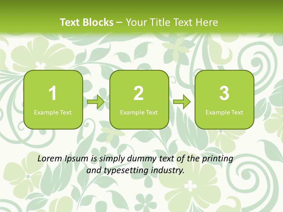 A Green And White Floral Powerpoint Presentation PowerPoint Template