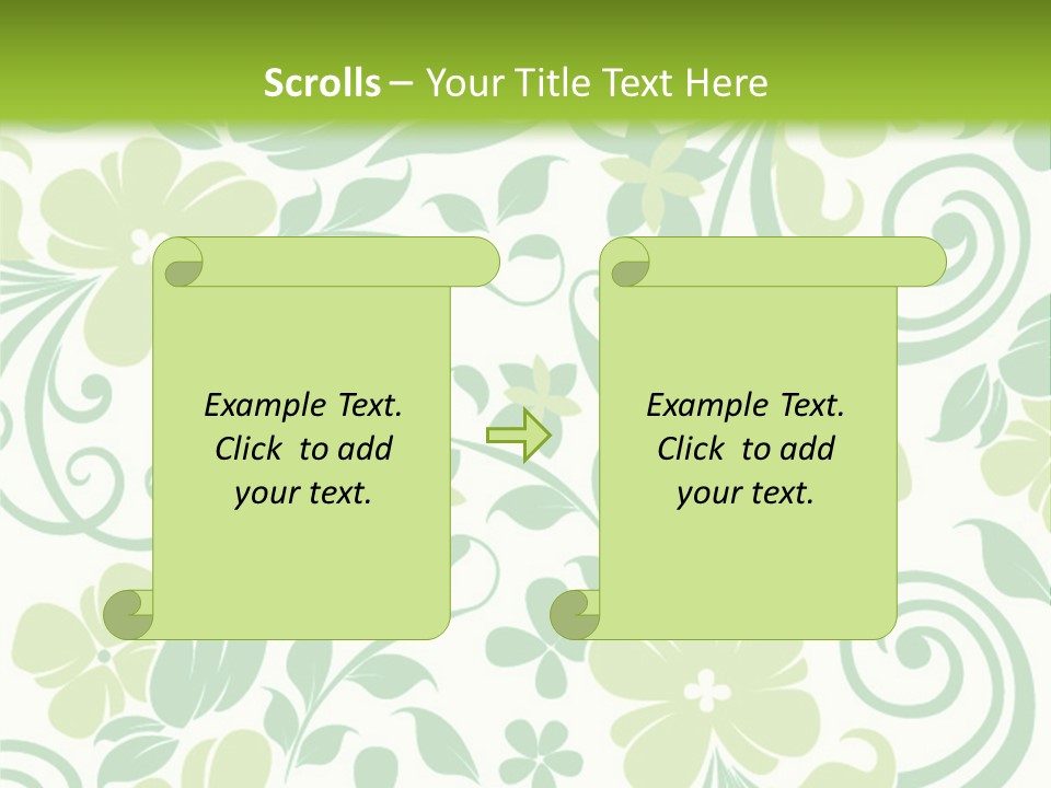 A Green And White Floral Powerpoint Presentation PowerPoint Template