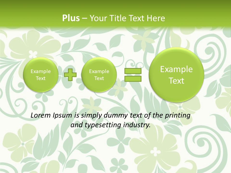 A Green And White Floral Powerpoint Presentation PowerPoint Template