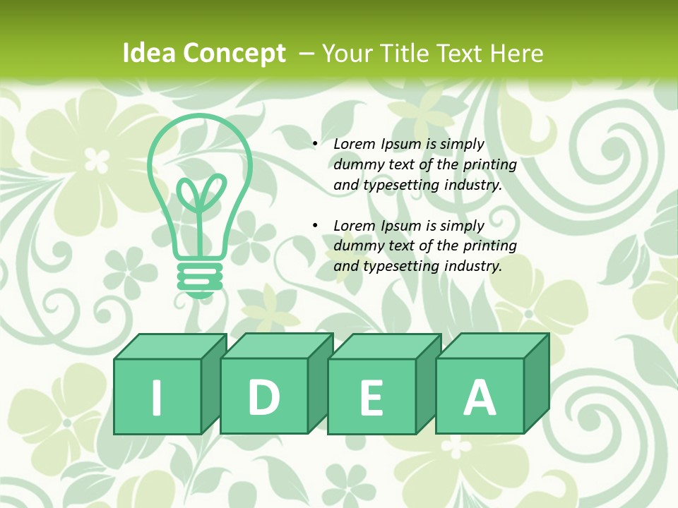 A Green And White Floral Powerpoint Presentation PowerPoint Template
