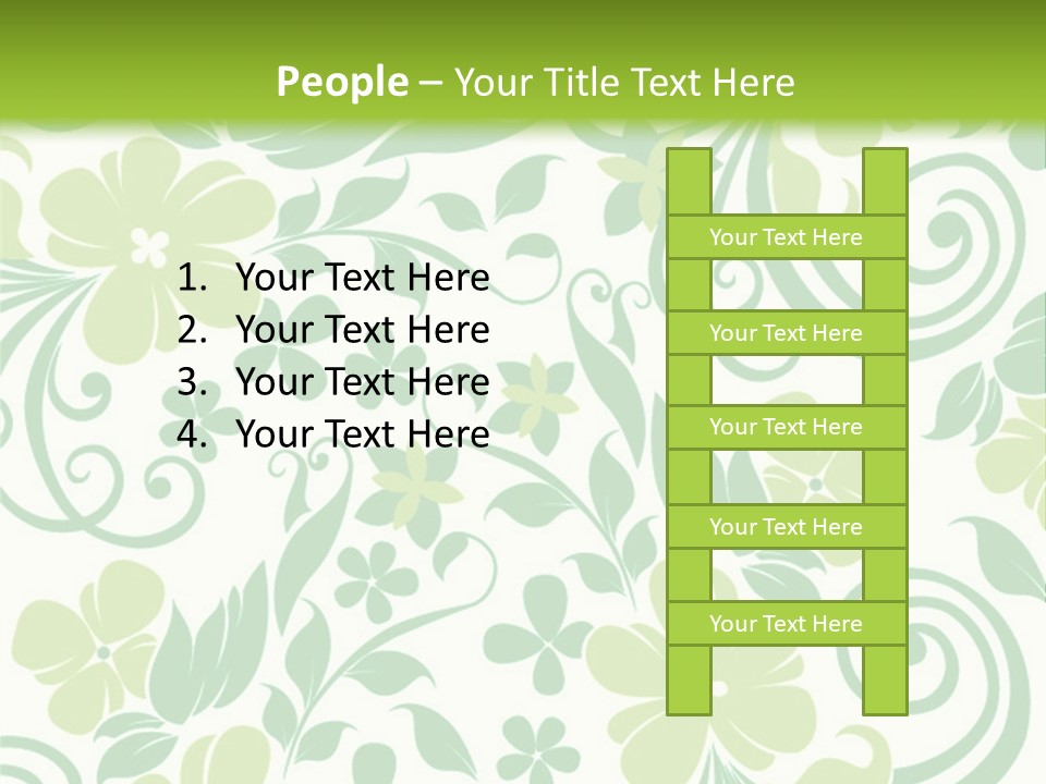 A Green And White Floral Powerpoint Presentation PowerPoint Template