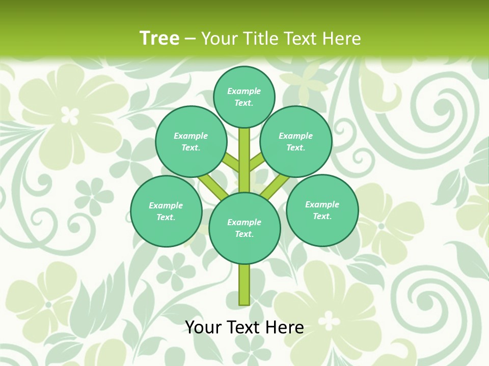 A Green And White Floral Powerpoint Presentation PowerPoint Template