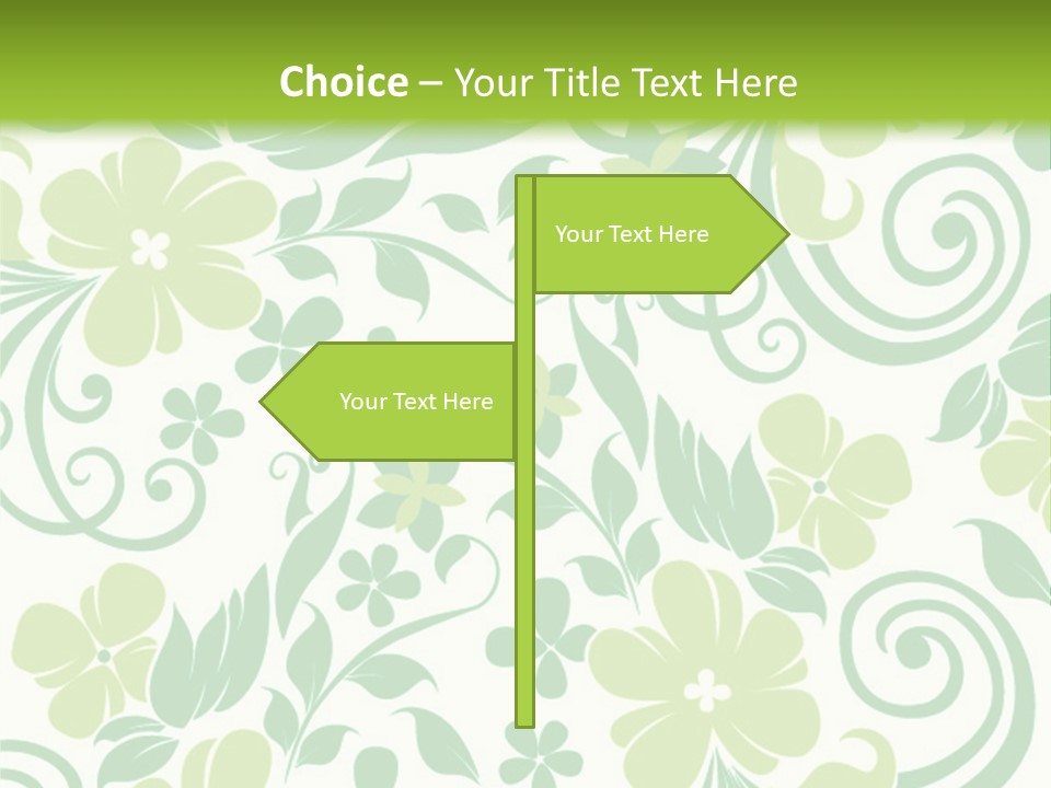 A Green And White Floral Powerpoint Presentation PowerPoint Template