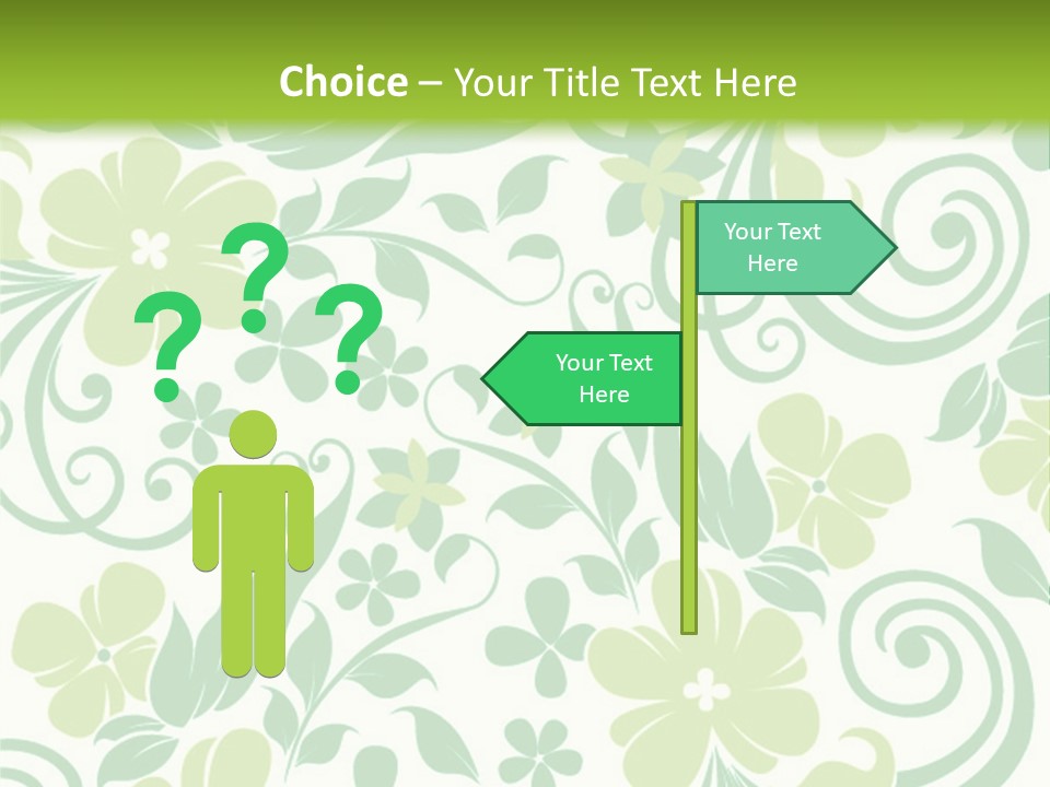 A Green And White Floral Powerpoint Presentation PowerPoint Template
