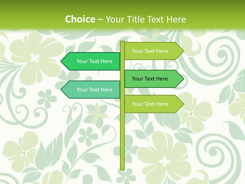 A Green And White Floral Powerpoint Presentation PowerPoint Template