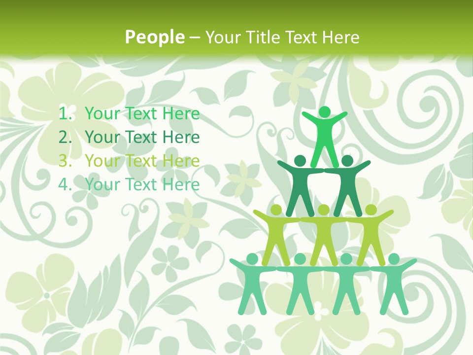 A Green And White Floral Powerpoint Presentation PowerPoint Template