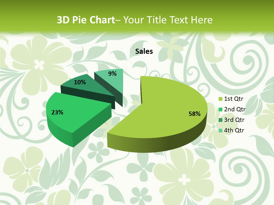 A Green And White Floral Powerpoint Presentation PowerPoint Template