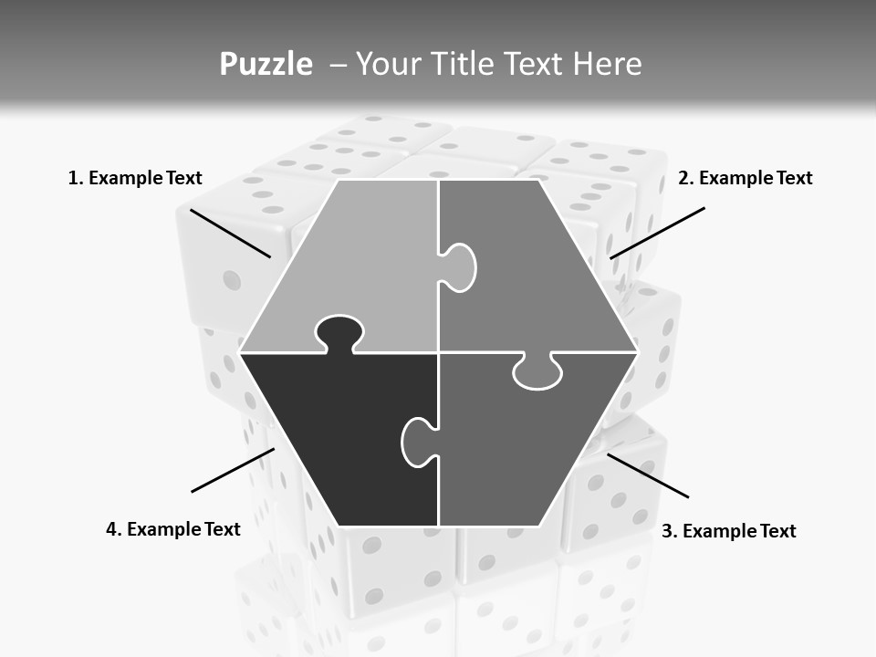 A Group Of Dices Sitting On Top Of Each Other PowerPoint Template